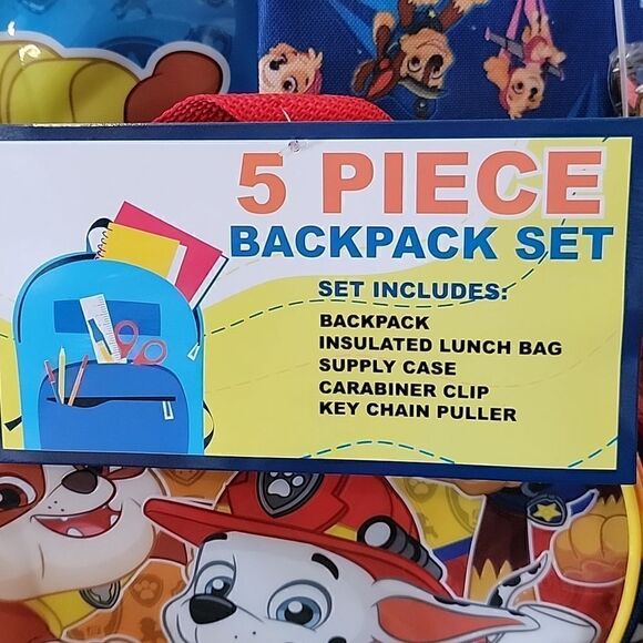 PAW PATROL 5-PIECE BACKPACK SET - NEW! - Picture 2 of 16